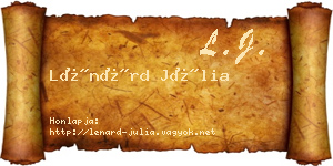 Lénárd Júlia névjegykártya