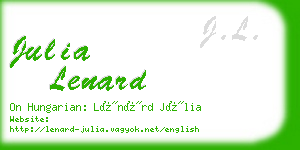 julia lenard business card